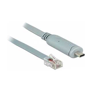 Delock Adapter USB 2.0 Type-C™ Stecker > 1 x Seriell RS-232 RJ45 Stecker 0,5 m grau