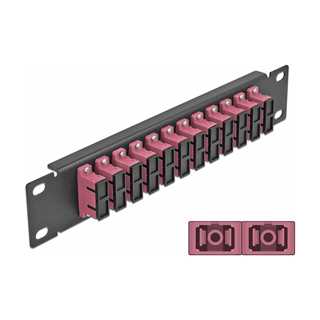 Delock 10? LWL Patchpanel 12 Port SC Duplex violett 1 HE schwarz