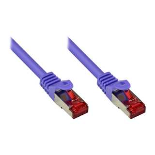 GoodConnections Patchkabel mit Rastnasenschutz, Cat. 6, S/FTP, PiMF, PVC, 250MHz, violett, 2m,