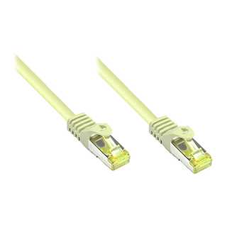GoodConnections RJ45 Patchkabel mit Cat. 7 Rohkabel und Rastnasenschutz (), S/FTP, PiMF, halogenfrei, 500MHz, OFC, grau, 10m,