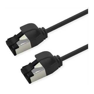 ROLINE S/FTP Patchkabel Kat.8.1, Slim, PoE, schwarz, 1,5m