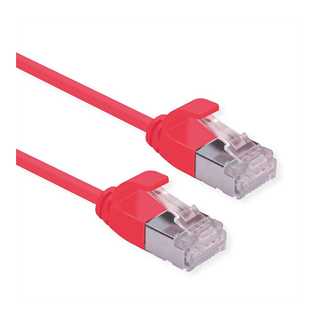 ROLINE GREEN U/FTP Patchkabel Cat.6A (Class EA), LSOH, slim, rot, 3 m