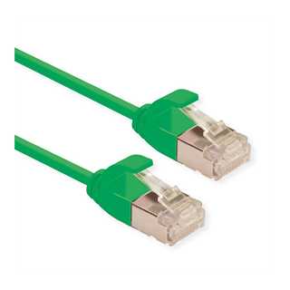 ROLINE GREEN U/FTP Patchkabel Cat.6A (Class EA), LSOH, slim, grn, 1 m