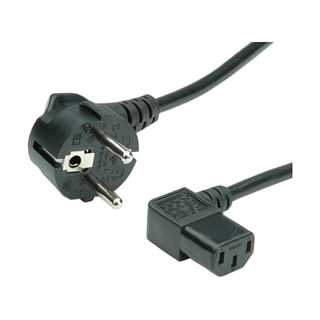 ROLINE Netzkabel, abgew. IEC-Buchse, schwarz, 1,8 m