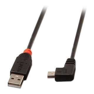 LINDY USB 2.0 Kabel Typ A/Mini-B 90° gewinkelt M/M 2m