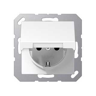 Jung A1520KLWW SCHUKO Steckd.m.Klappdeckel alpinweiß