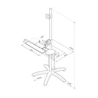 ROLINE PC/LCD-Rollstnder, hhenverstellbar, bis 30 kg