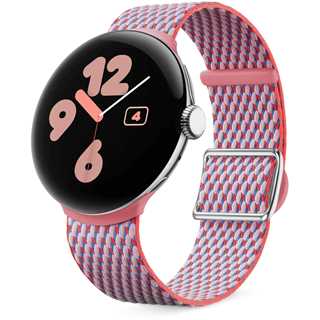 Google Pixel Watch 3 (41mm). Woven Band. Peony