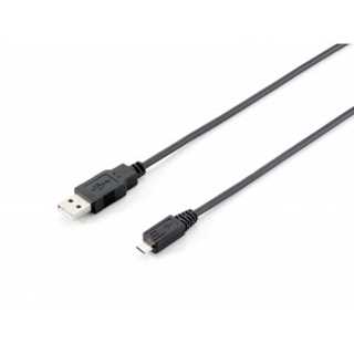 Equip Kabel USB-A 2.0 -> micro B St/St 1.00m schwarz Polybeutel