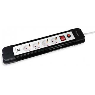 Equip Steckdosenleiste 4-fach Schuko 1.5m mit 2xUSB+Schalter