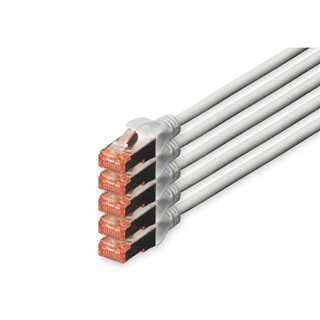 DIGITUS CAT 6 S/FTP Patchkabel, 5 Stück, 20m, grau