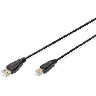 DIGITUS USB 2.0 Anschlusskabel Typ A -B St/St 1.8m schwarz