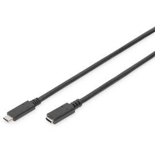 DIGITUS USB 2.0 Verlängerungskabel Typ C -C St/Bu 1.5m. sw