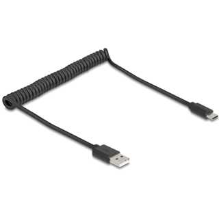 DELOCK USB 2.0 Spiralkabel USB Typ-A Stecker zu USB Type-C