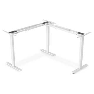 DIGITUS Elektrisch höhenverstellbares Tischgestell, 90° L-Form, Triple-Motor, 2-Stufen, Weiß