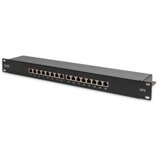 DIGITUS Patchpanel 1HE 16-Port Cat6 geschirmt schwarz