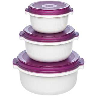 Emsa 508455 Micro Family 3er Pack 0.5 / 1.0 / 1.5 L wei / brombeer