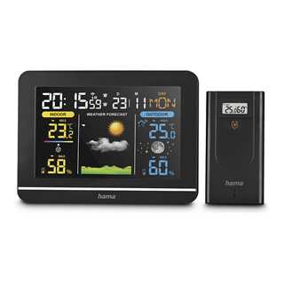 HAMA 222242 Wetterstation Usedom sw Funkuhr Temperatur