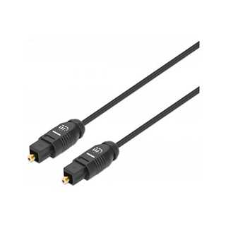 MANHATTAN Toslink Digitales Optisches Audiokabel 2 x Toslink S/PDIF-Stecker 1m vergoldete Kontakte schwarz