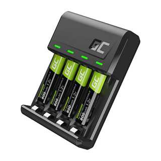Greencell Set Charger Green Cell GC VitalCharger and 4x Rechargeable Batteries AAA HR03 800mAh