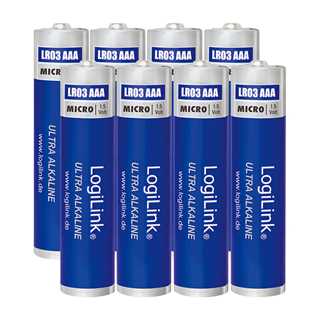 Battery, Ultra Power Alkaline AAA, 8pcs. shrink foil