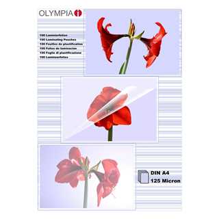 1x100 Olympia Laminierfolien DIN A4 125 micron 9176