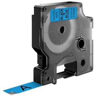 Dymo LabelWriter - D1 Etiketten Selbstklebend - 12 mm x 7 m - Schwarz auf Blau - (S0720560)