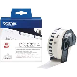 Brother Endlosetiketten (Papier) DK22214 schwarz auf weiss 12mm x 30,48m