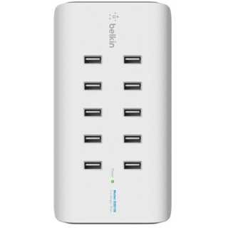 Belkin 10-Port USB-Ladestation,120W, 2,4A pro Port, Weiß
