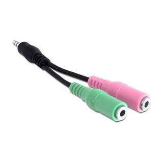 Audio Klinke 3,5mm 4Pol. > 2x Klink 3,5mm Micro + Headset OMTP (ST - BU) Delock