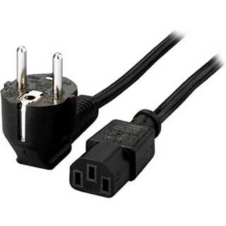 Equip Netzkabel Anschl. Schukon. 1.80m gewinkelt schwarz Polybeutel